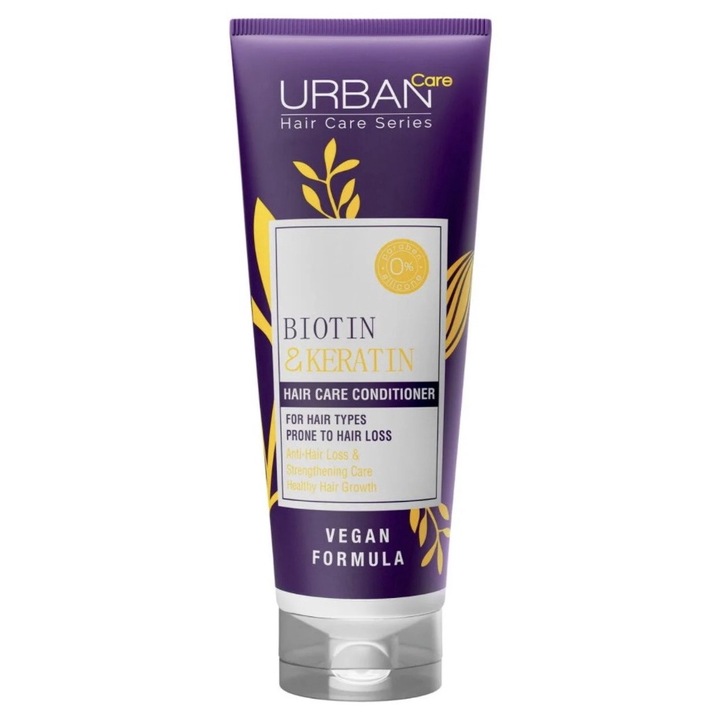 Balsam fara sulfati cu biotina si keratina impotriva caderii parului 250 ml, Urban Care