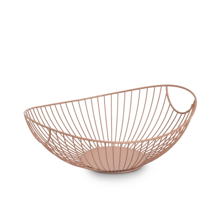 Fructiera Coral line, metalica, maro, 33 x 26 x 11,5 cm