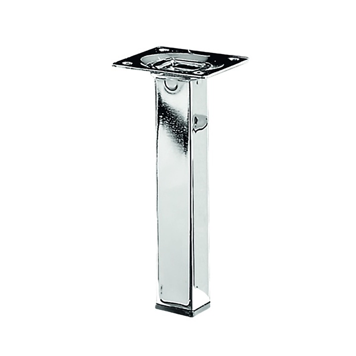Picior mobila, 25 x 25 mm, H 150 mm, metal, gri, lucios