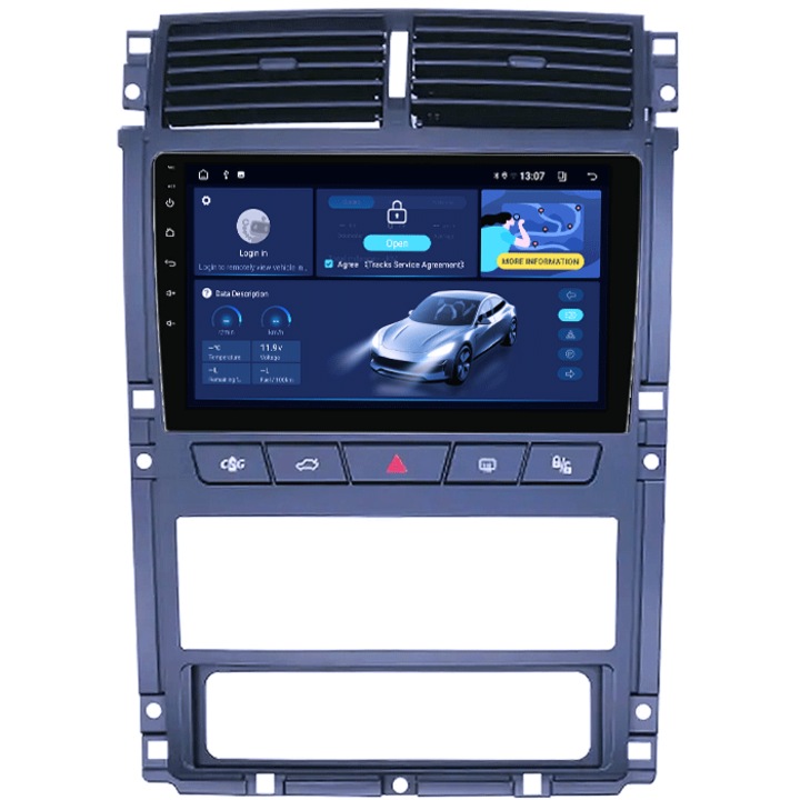 Navigatie dedicata Peugeot 405 2010-2019, 4GB RAM 64GB ROM, Quadcore, Android 14, Display QLED 1K 9", DSP, Carplay&Android Auto, Suport camere AHD