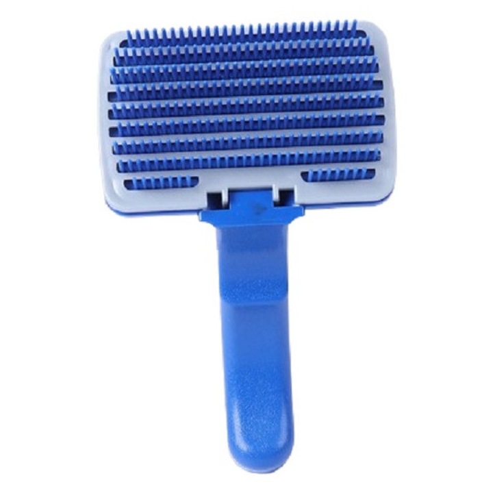 Perie de ingrijire auto-curatata pentru caini si pisici, design ergonomic, pentru toate tipurile de blana