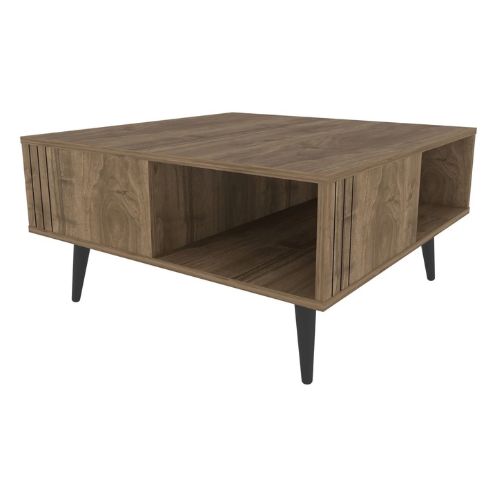 Masuta cafea Ronas, PAL melaminat, 90x90x46.5 cm, nuc