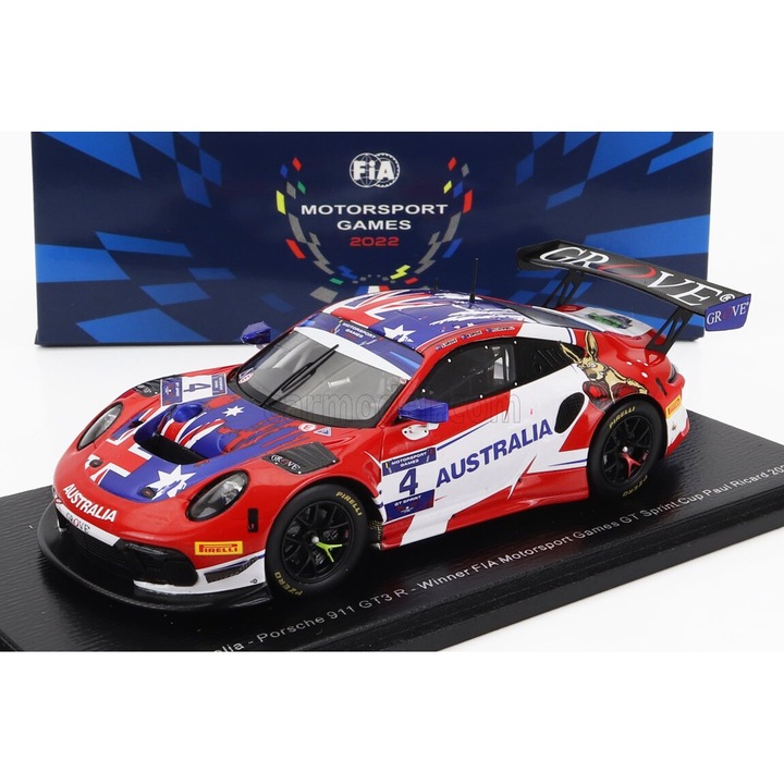Modellautó Porsche 991 911 Gt3 R Team Australia N 4, Szikra, Fém, Többszínű