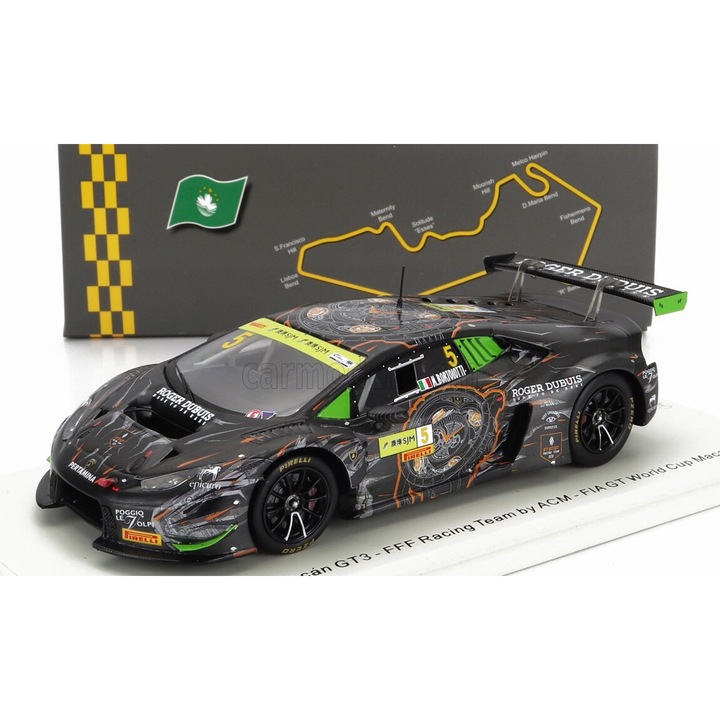 Lamborghini Huracan Gt3 autómodell, szikra, fém, többszínű