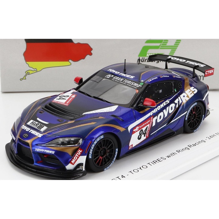 Toyota Supra Gr Team Toyo Tires 1:43-as modellautó, Rio, Fém, Többszínű