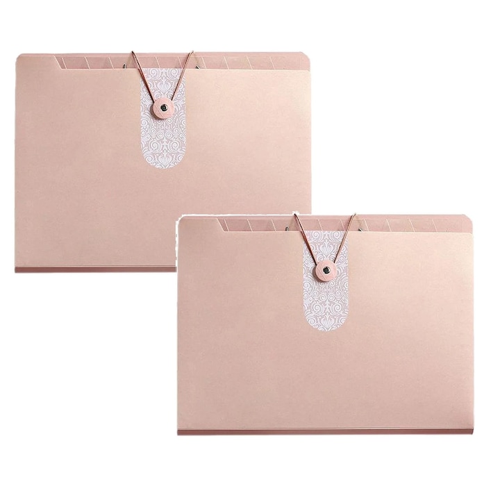 Set de 2 Penare Document Organizer cu 12 Compartimente, Multicolor, Plastic