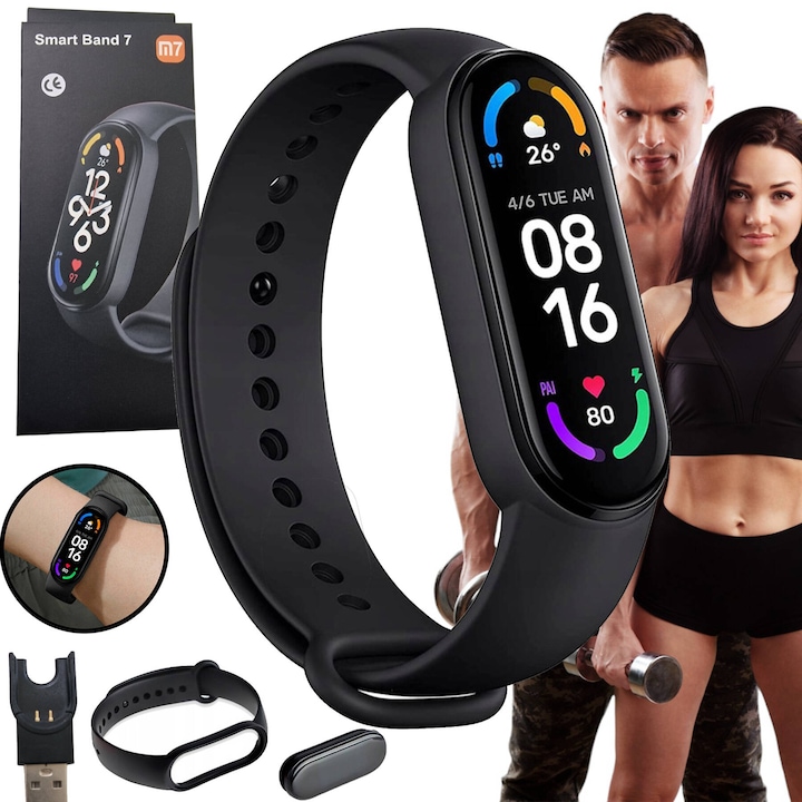 Bratara fitness HalfSun, Silicone Strap, SpO2, HR, Pedometru, IP67, Black