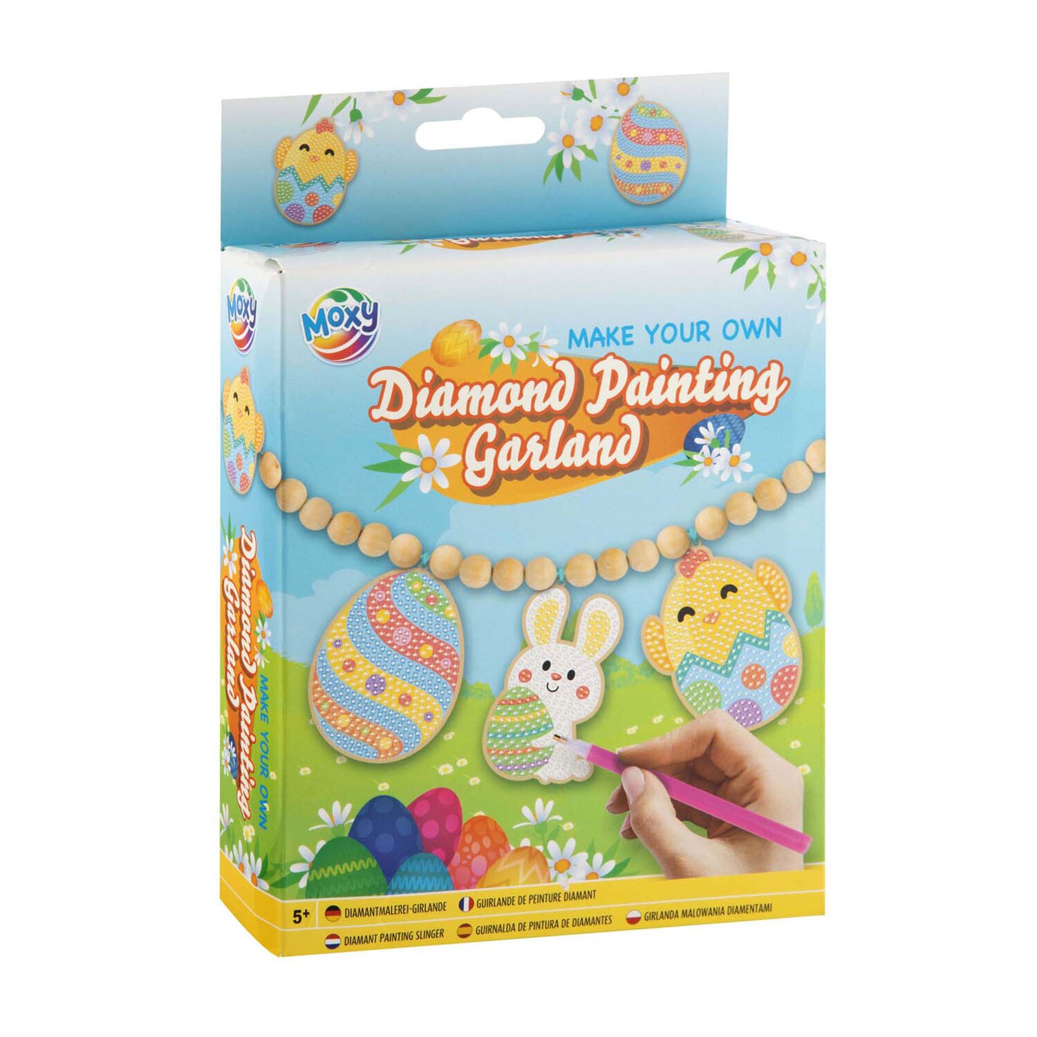 Set creativ DIY, Moxy, Ghirlanda de Paste, cu tehnica diamond