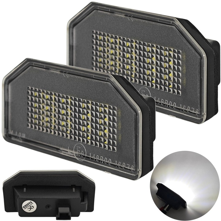 Lampi LED pentru iluminare placuta de inmatriculare auto, Tesla, Model 3, Set 2 bucati, 450 lumeni, 18 LED-uri SMD 3014, Tensiune 12V, Cu CANBUS, Durata de viata 50.000 ore, Rezistenta la socuri, Durabilitate ridicata, Omologare E9, Alb Xenon 5500K