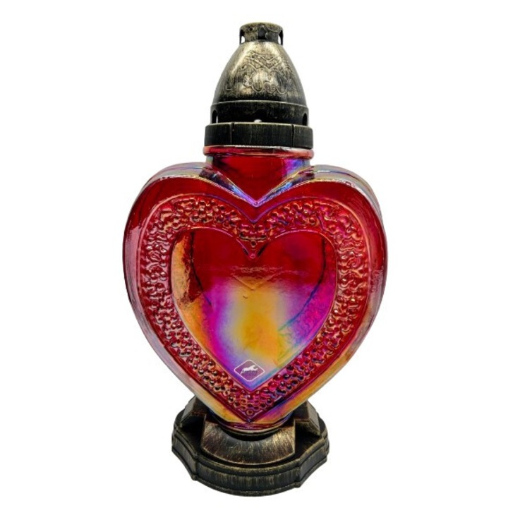 Piros üveg gyertya, Lamp-Art, 35,5x20,5cm, klasszikus/modern design, 6 darabos készlet