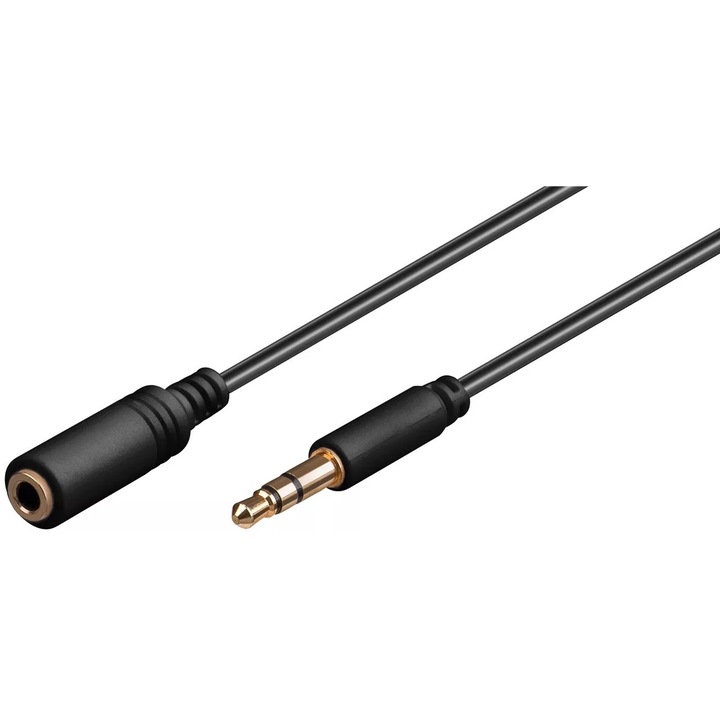 Cablu extensie pentru casti audio AUX JACK 3.5 mm Stereo 2m SLIM mama-tata Goobay