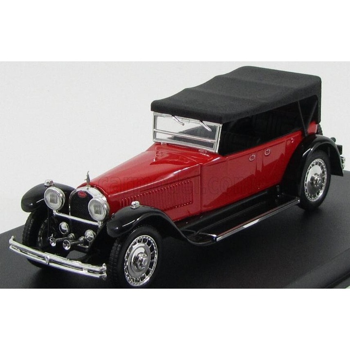 Bugatti Type 41 Royale Torpedo Cabriolet modellautó, zárt 1927, Rio, fém, piros/fekete