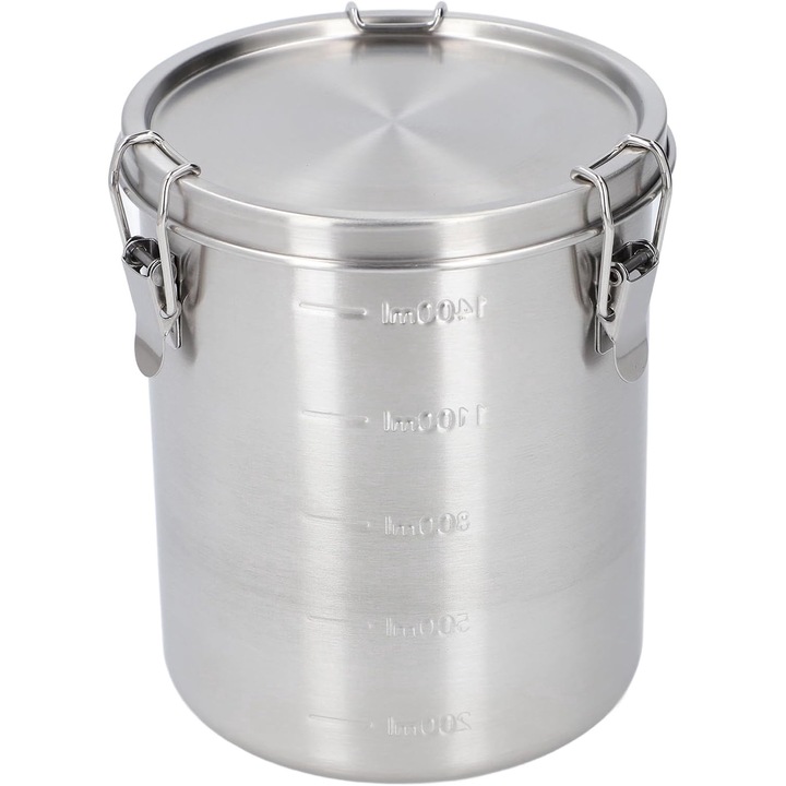 Set 3 cutii pentru depozitare, Nicelock, 1400/900/500 ml, din inox