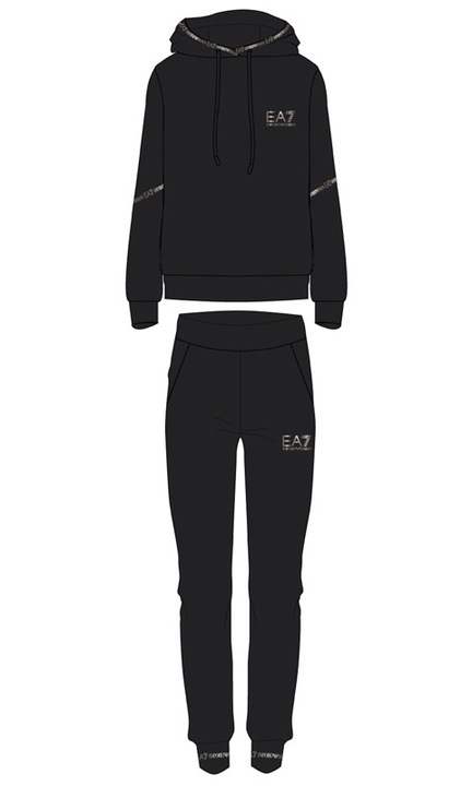 Дамски анцуг EA7, с удължено лого, 8NTV52-TJTXZ-0200, Черен, Черен