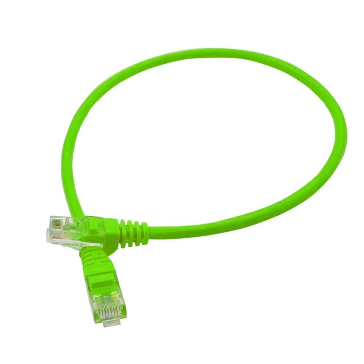 Cablu CAT, Slim UTP, 6A 4PR/28AWG Pure Cooper, Patchcord, 4 inch, 10 cm, Verde, Dalimag