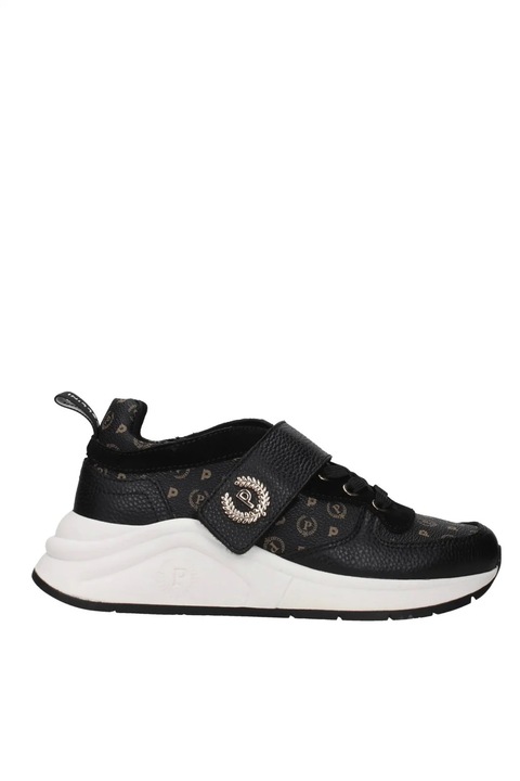 Pantofi dama Pollini Running Strap Loghi, Negru