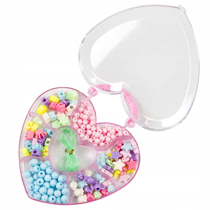 Set creativ pentru realizarea bijuteriilor – bratari si coliere din margele, fire elastice, organizator