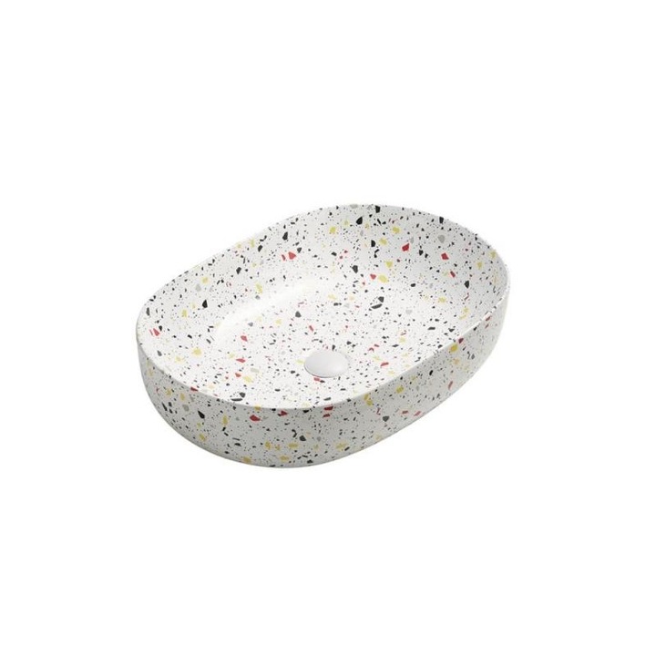 Lavoar Pe Blat, Romstal, Evolution, Oval, Fara Ventil, Ceramica, Alb, 60X41.5X13.5Cm