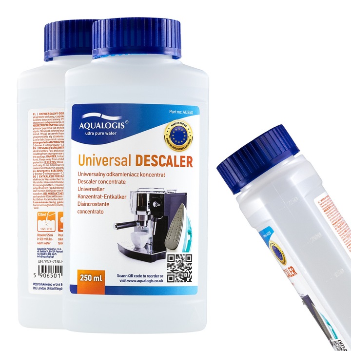 Препарат за отстраняване на котлен камък за домакински уреди, кафемашини, електрически кани, универсален, 250 мл