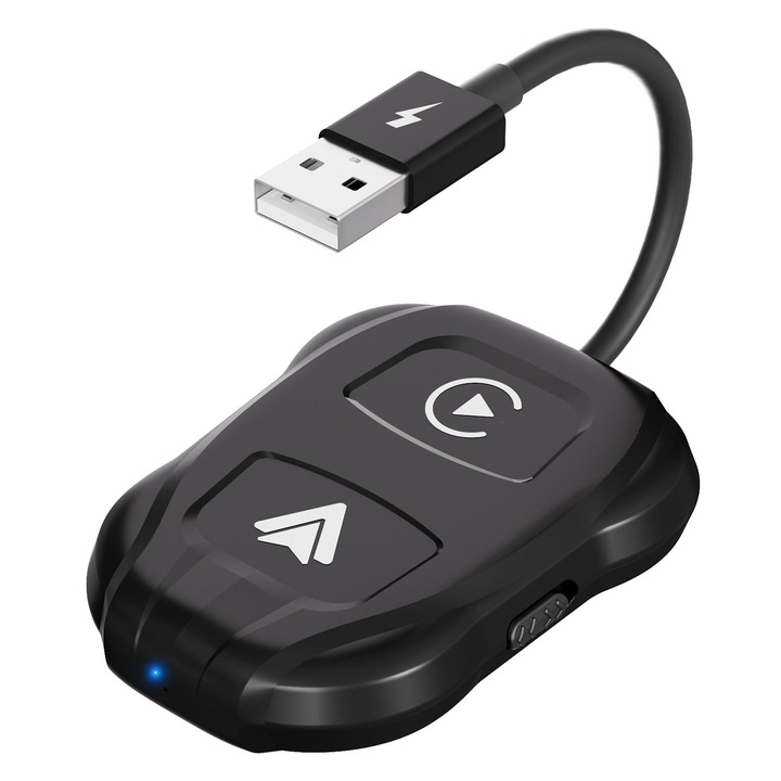e-Wantay vezeték nélküli adapter, CarPlay és Android Auto 2 az 1-ben – Automatikus vezeték nélküli csatlakozás iPhone-hoz és Androidhoz, Plug & Play, az autók 98%-ával kompatibilis, USB/USB-C, automatikus újracsatlakozás, Siri és Google hangvezérlés