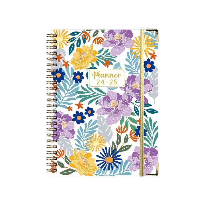 Set penare, Neechipat, notepad A5 2024-2025, 2 compartimente, multicolor