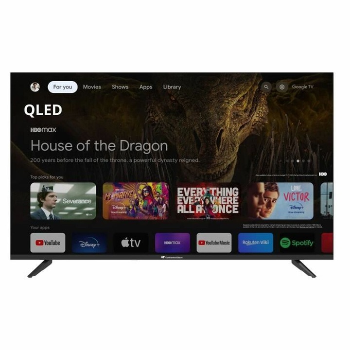 Okostévé Continental Edison 43" QLED 4K Ultra HD, 2x USB, 4x HDMI, Fekete