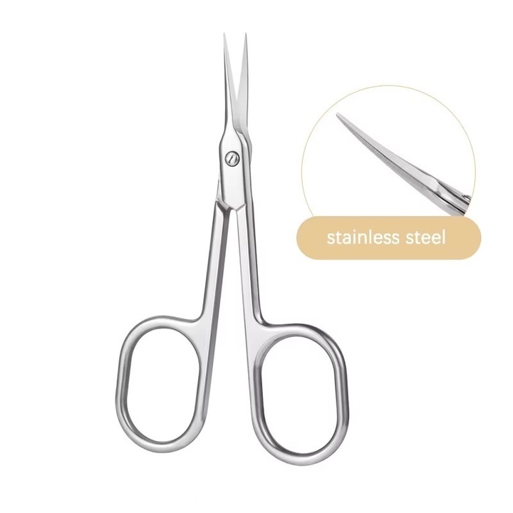 Forfecuta cuticule curbata profesionala, inox, model rusesc, Silver, Sela