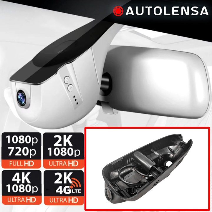DVR камера Peugeot 3008 2013-18, предна камера 1080p Autolensa, модел 24/7 черен PE05, черен, предна+задна 2K-1080p