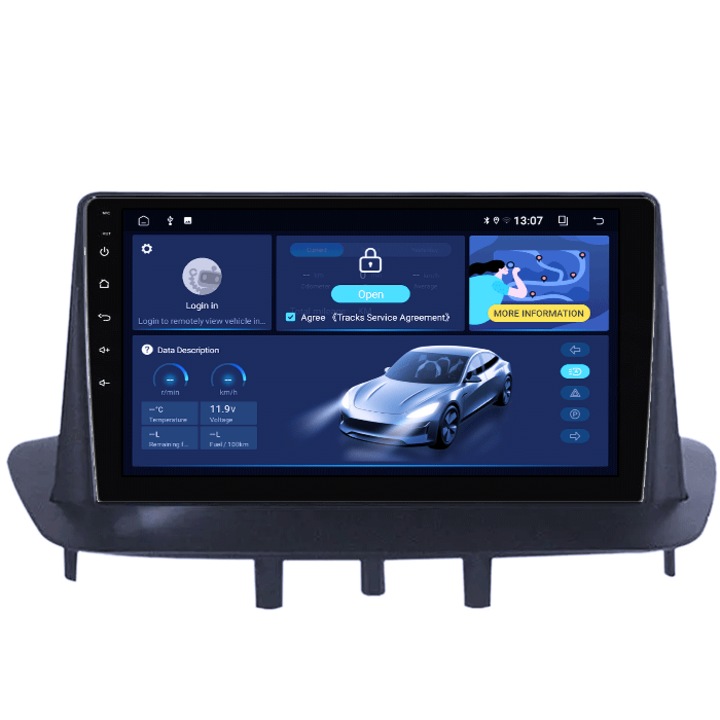 Navigatie dedicata Renault Megane 3 2008-2014, 4GB RAM 64GB ROM, Quadcore, Android 14, Display QLED 1K 9", DSP, Carplay&Android Auto, Suport camere AHD