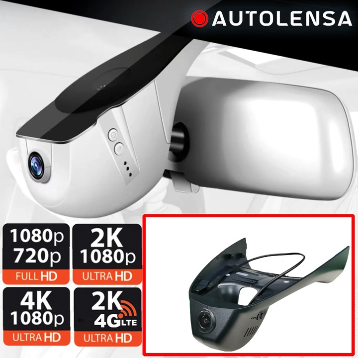 DVR камера Autolensa, Mazda 3 2020-23, Предна камера 1080p, Модел 24/7 черен MZD02, Предна+задна 4K-1080p