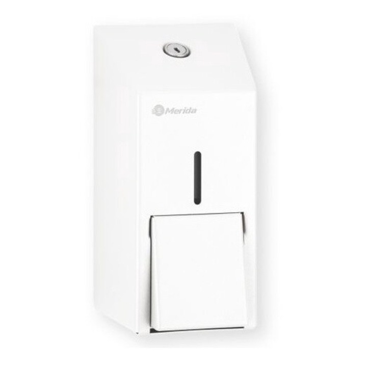 Szappanadagoló, fém fehér, utántölthető, függesztett 400ml DSB102, 10 x 19 x 9 cm