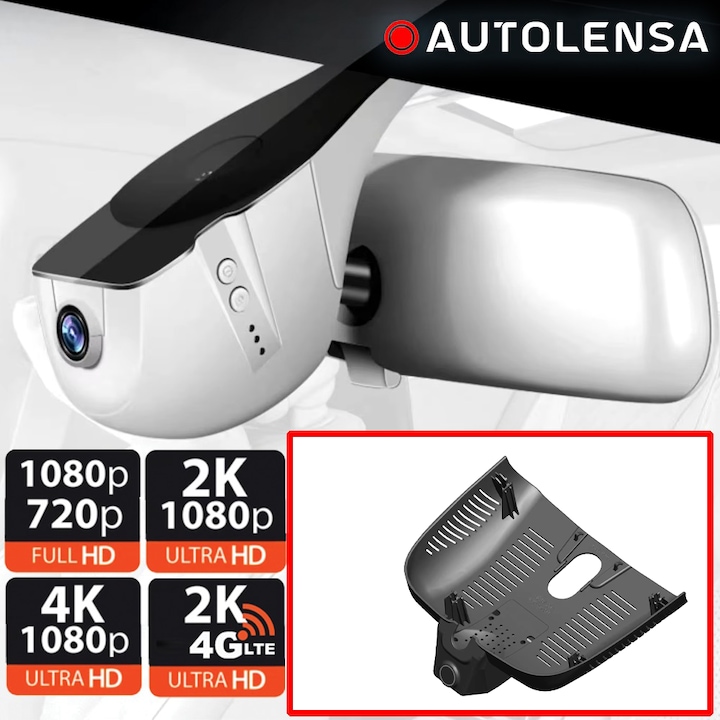DVR камера, 1080p предна камера Autolensa, модел 24/7 черен MB-52, черен, преден 2K и 4G, Mercedes-Benz GLB 2024