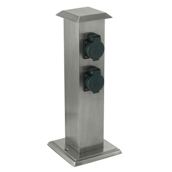 Stalp exterior cu prize Eglo Park4, H:400mm, inox Stalp exterior cu prize Eglo Park4, H:400mm, inox