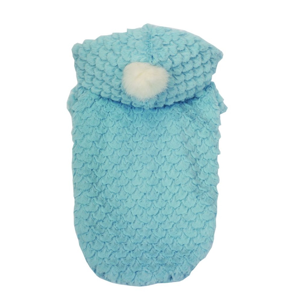 Palton cu nasture Swarovski pentru caini - Lycia - XL - Albastru