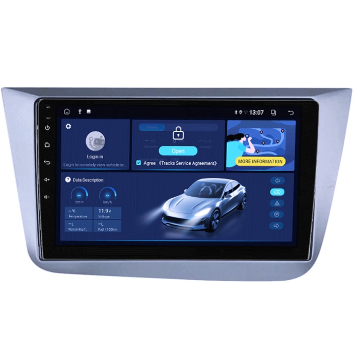 Navigatie dedicata Seat Altea 2004-2015, 4GB RAM 64GB ROM, Quadcore, Android 14, Display QLED 1K 9", DSP, Carplay&Android Auto, Suport camere AHD