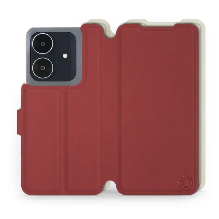 Калъф с флип дизайн Mobiwear за Realme Note 60, червен, елегантен дизайн, пълна защита