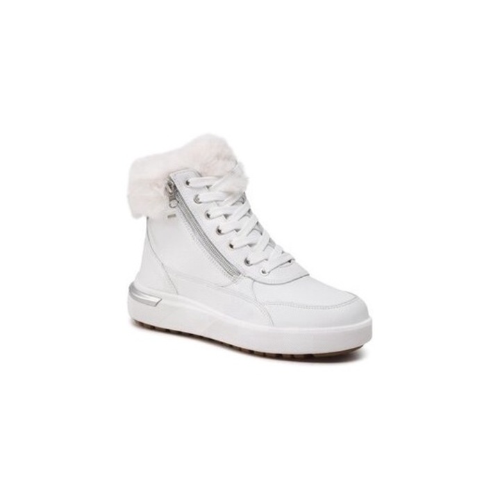 Ghete dama Geox, 300194072, Piele naturala, Alb, Alb