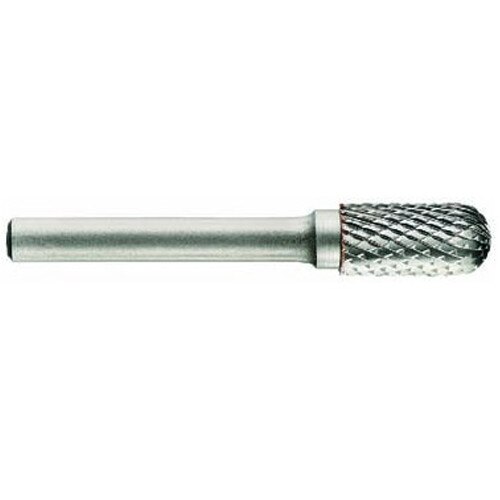 Freza din carbura tungsten forma C- cilindrica cu cap rotunjit,ascutire dubla tip D,diametru 10 mm,Tivoly