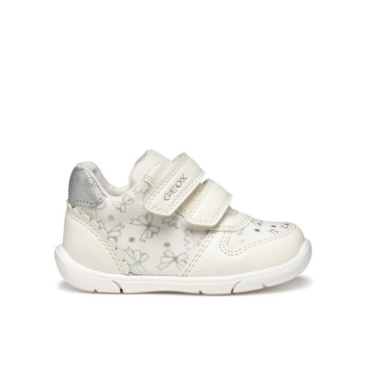 Pantofi sport fete Geox, 304616877, Textil, Alb, Alb