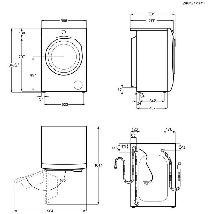 Masina de spalat rufe AEG SERIA 6000 LFR62844BE, 8 kg, 1400 rpm, Clasa A, ProSense, Motor Inverter, Display LED, Alb