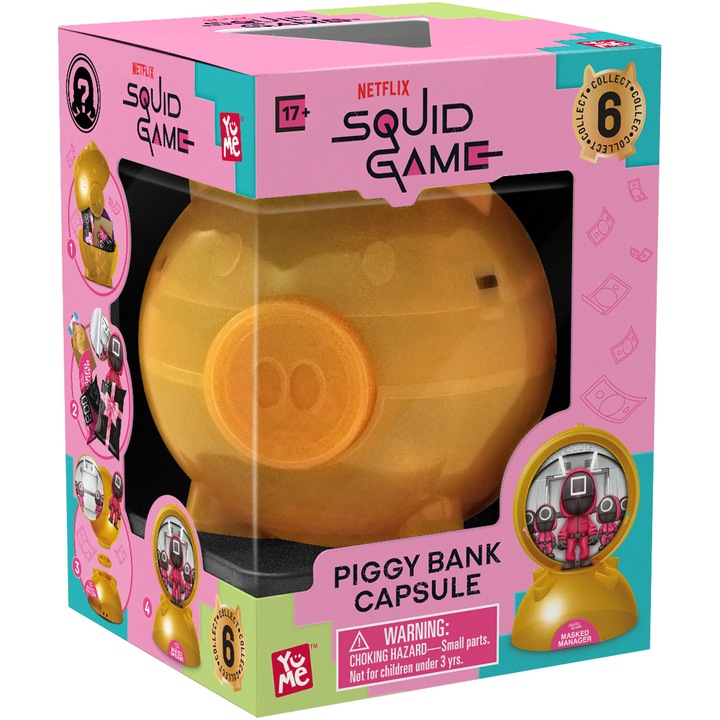 Figurina surpriza Yume Toys - Squid Game, Piggy Bank