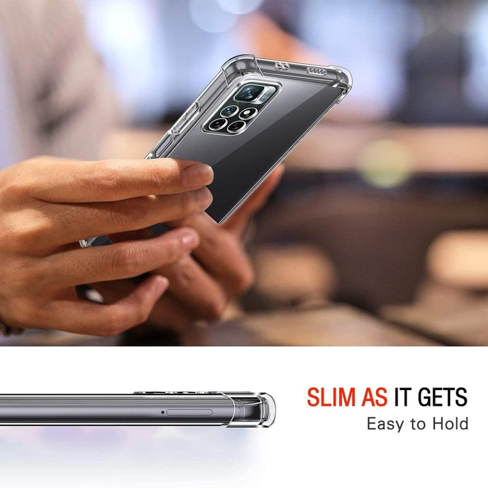 Husa pentru Xiaomi Redmi Note 11 / Redmi Note 11S, SKYDDAR INNOVATION, Shockproof Clear din Silicon Slim, Transparenta, set cu sticker