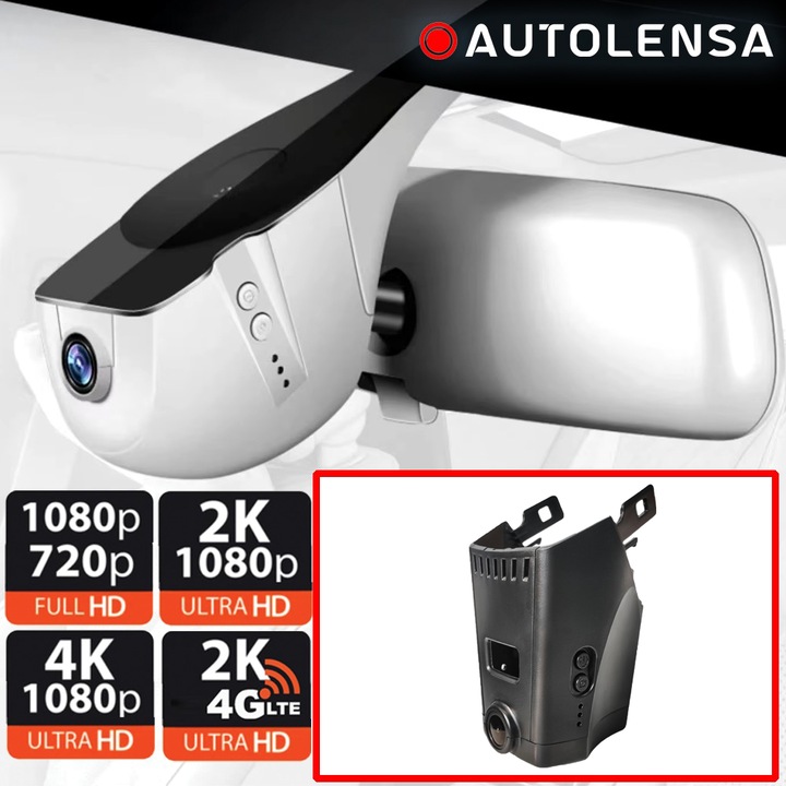 DVR камера BMW 5 Series G30 2017-2020 midlow, предна камера 1080p Autolensa, модел 24/7 черен BMW08-1, черен, преден 4K