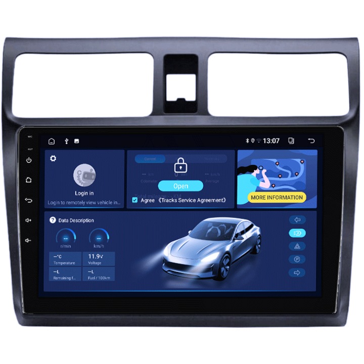 Специализирана навигация за Suzuki Swift 2003-2010, 4GB RAM 64GB ROM, четириядрен, 9" QLED дисплей, Carplay, Android 14, Bluetooth, Play Store, поддръжка на AHD камера