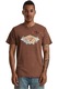 Mister tee, Tricou cu imprimeu si decolteu la baza gatului, Albastru prafuit, Portocaliu stins, Maro fango, XL