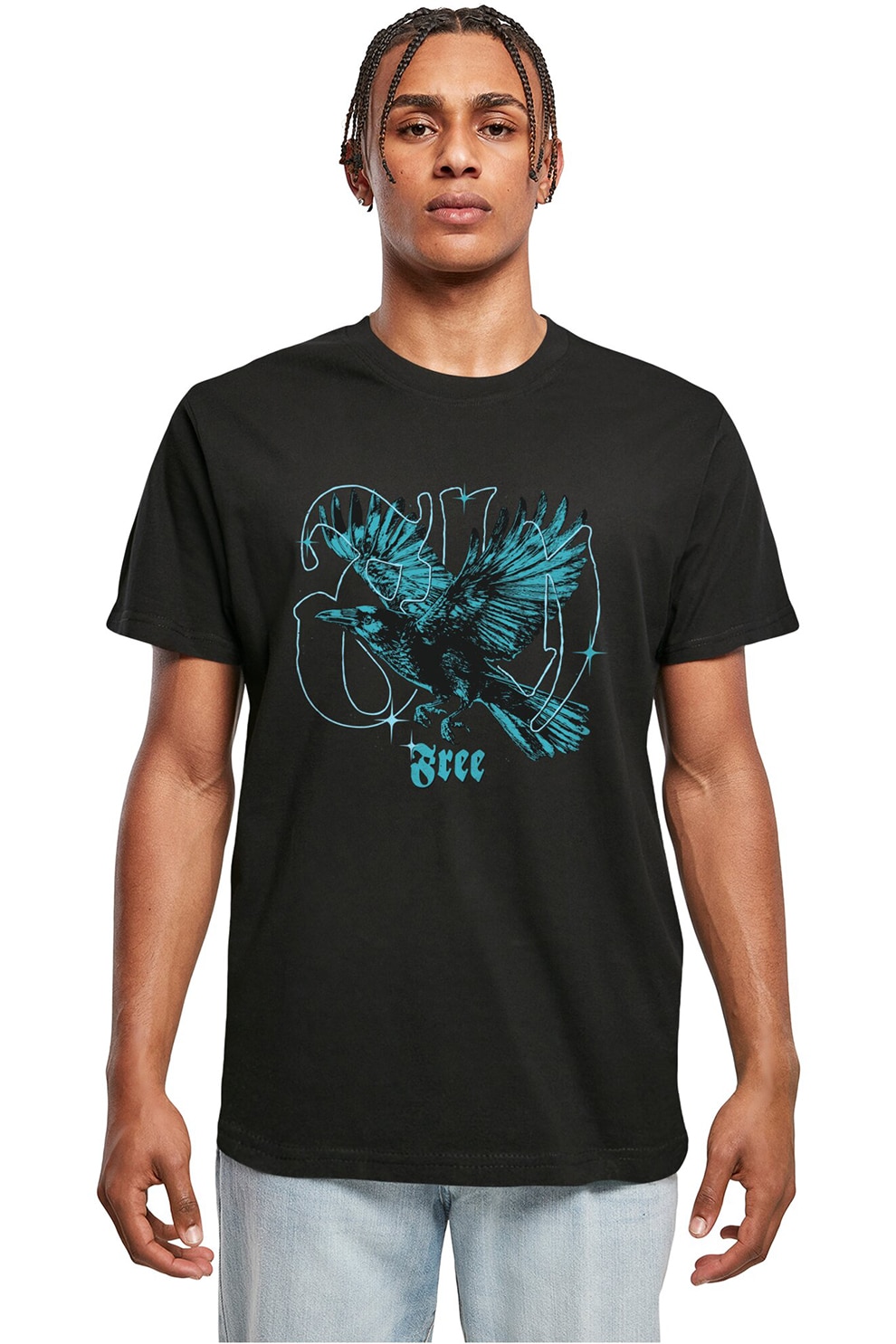 Mister tee, Tricou cu imprimeu, Negru, Albastru petrol, S