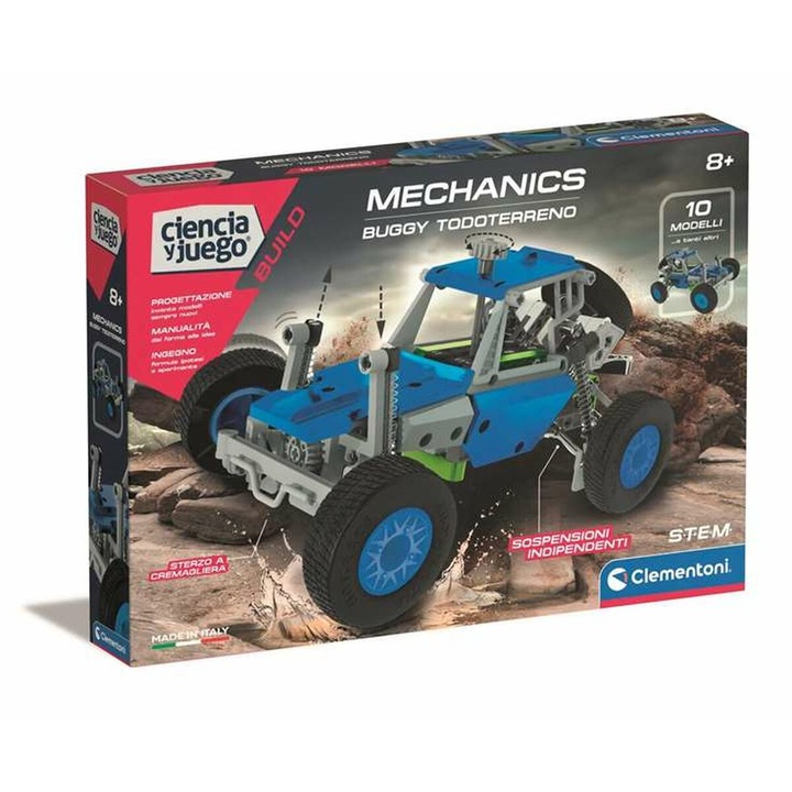 Set de constructie Clementoni Mechanichs, albastru, pentru copii +8 ani