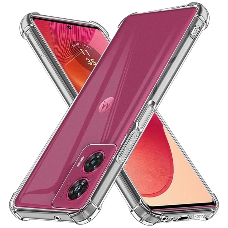 Husa pentru Motorola Edge 50 Fusion, SKYDDAR INNOVATION, Shockproof Clear din Silicon Slim, Transparenta, set cu sticker