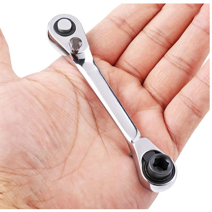 Set ratchet 1/4 inch Yakumuz, mini cu capete duble, 72 de dinti, accesorii practice
