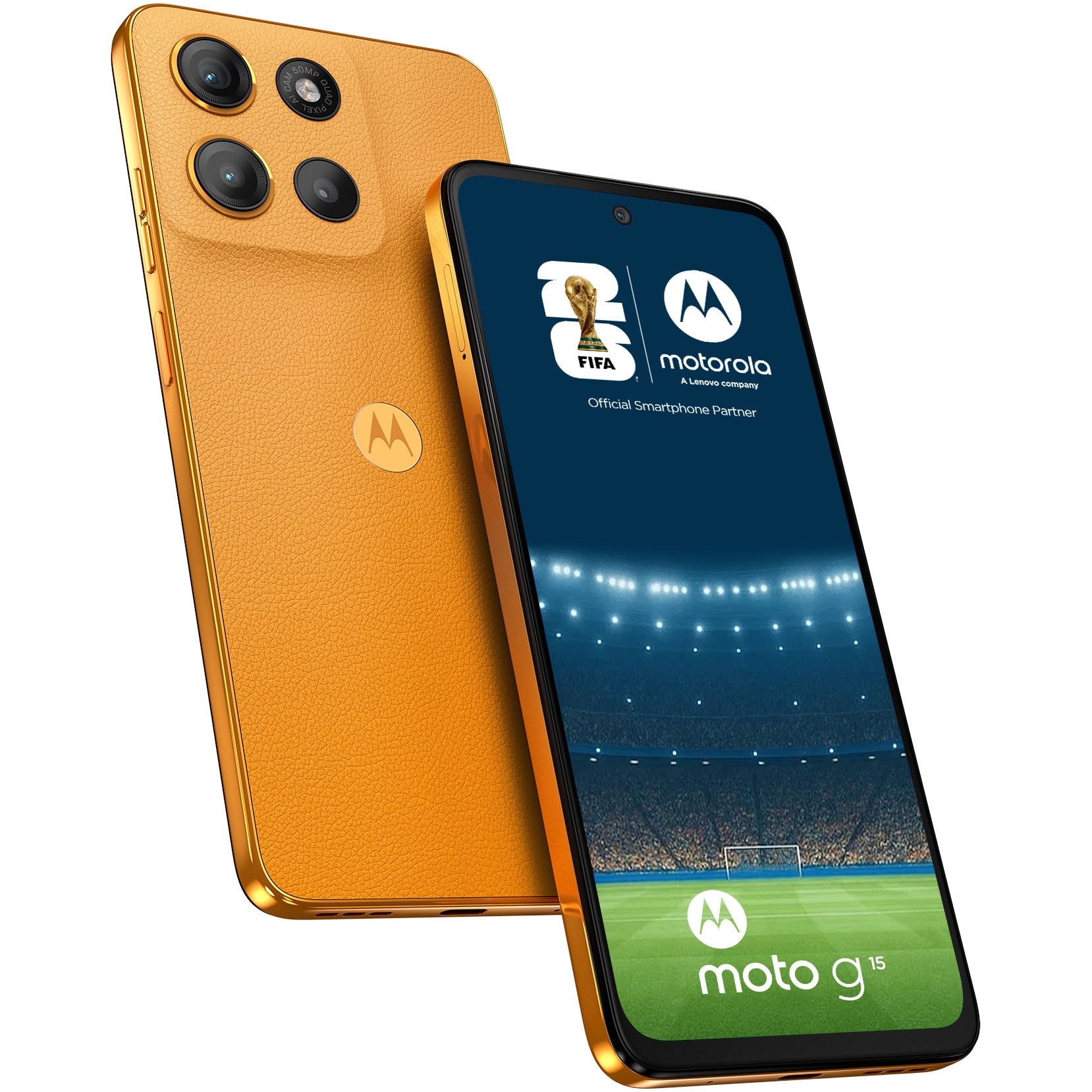 Telefon mobil Motorola g15, Dual SIM, 512GB, 8GB RAM, Sunrise Orange